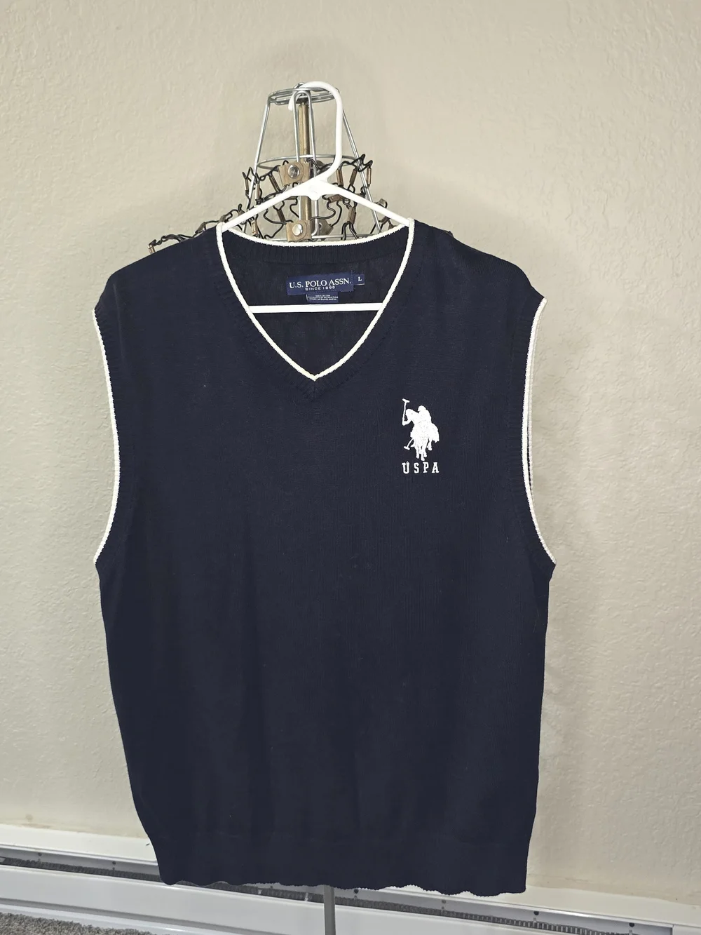 U.S. Polo Assn. Men's Navy V-Neck Sweater Vest
